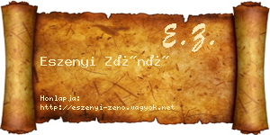 Eszenyi Zénó névjegykártya